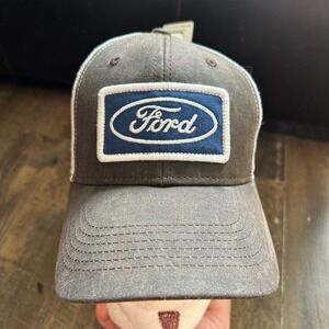 Ford Motor Company Brown White Mesh Snapback Trucker Hat Logo Patch F1351 NEW